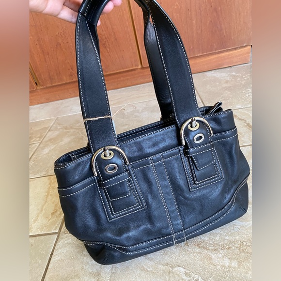 Coach black leather handbag - Picture 2 of 6